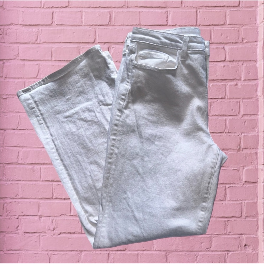 L’AGENCE Bright White Alicent High Rise Wide Leg Cotton Jeans Women’s Size 29”